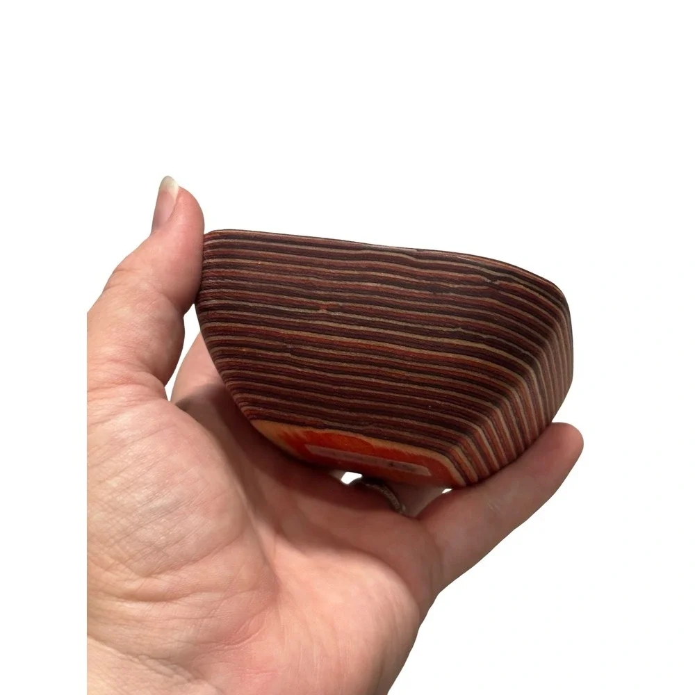 Artisan Laminated Wood Salt Cellar and Scoop Set Purple Orange Multi Color Small
